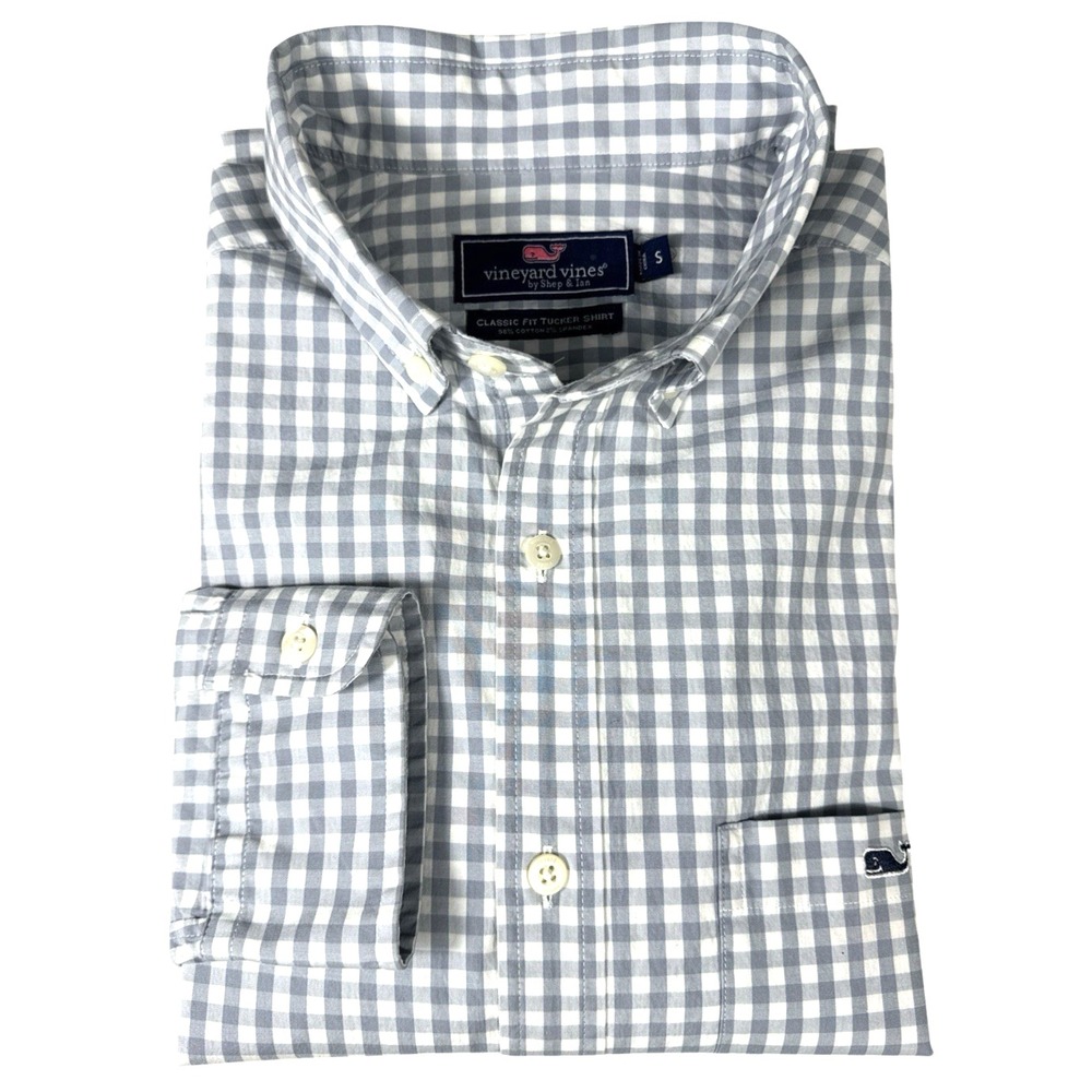 Vineyard Vines by Shep & Ian Men's Classic Fit Plaid‎ Trucker Shirt, Size S